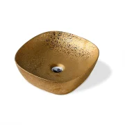 Bowl Cuadrado Dorado Texturizado 41x41x14