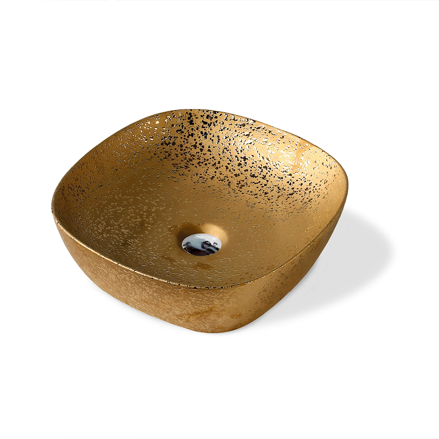 Bowl Cuadrado Dorado Texturizado 41x41x14