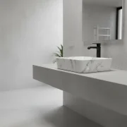 Bowl Rectangular Marmoleado Blanco con Gris 48x37x13