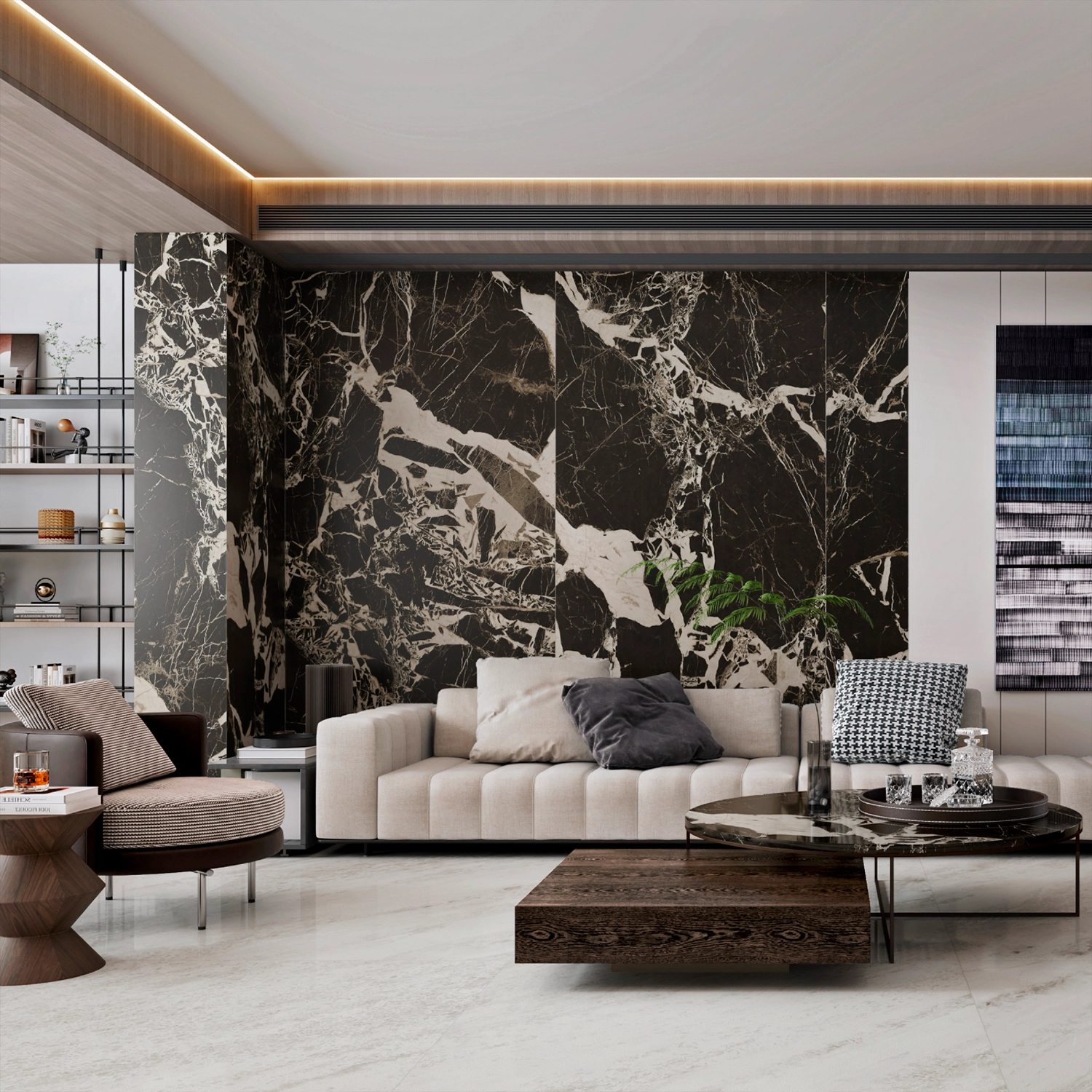 Porcelanato Digital Decoration Glazing Black Estelar 90×180