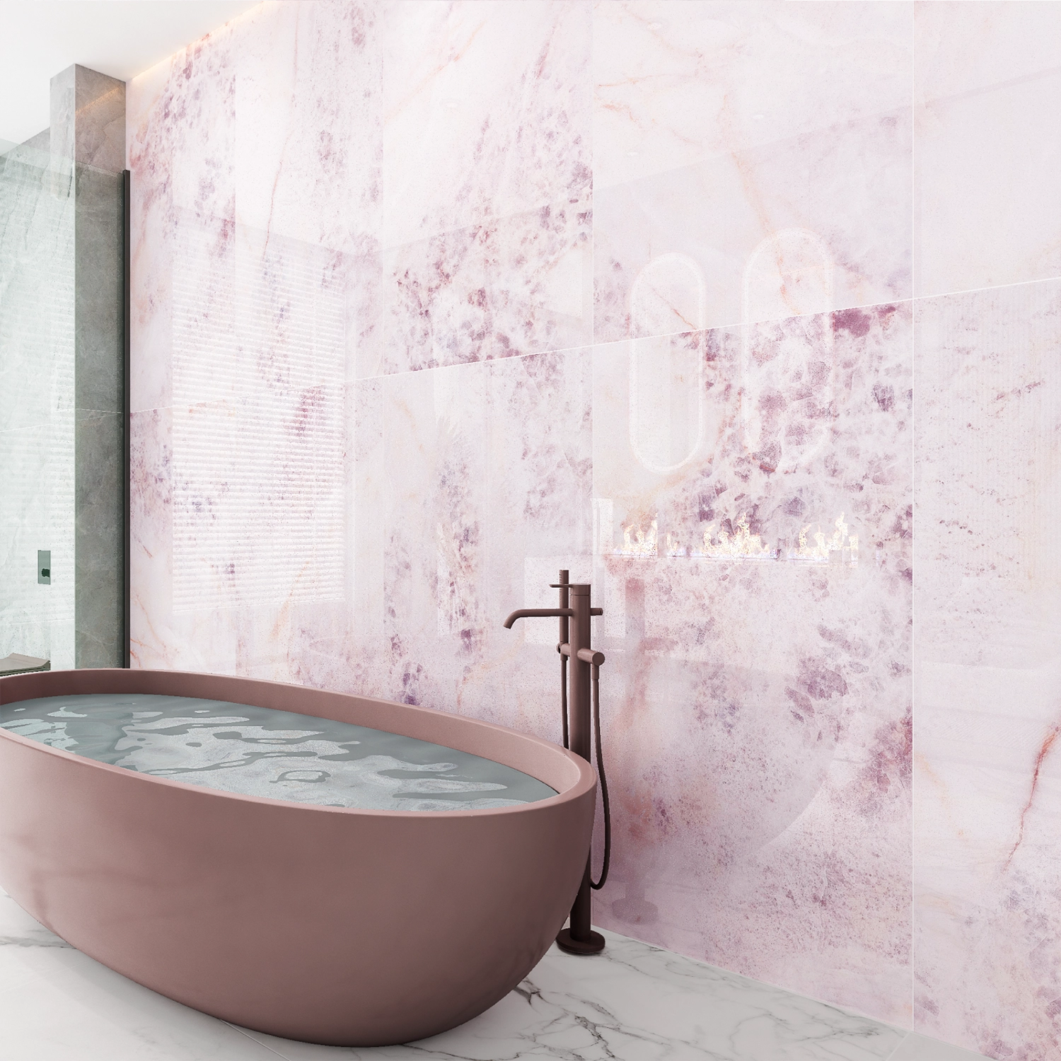 Porcelanato Fratelli Crema Rosalia Nebula 75×150